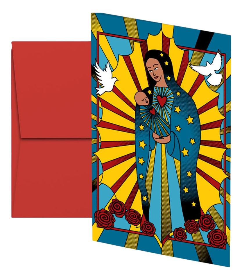 Note Card Blank Virgin Mary and Baby Jesus Individual - Ysleta Mission Gift Shop