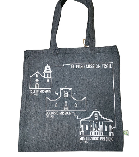 Tote Recycled Denim Bag El Paso Mission Trail Recycled 15"