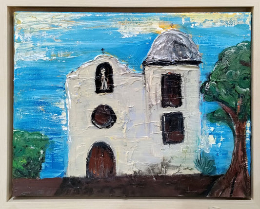 Original Art Ysleta Mission Painting 11 x 14 Inches
