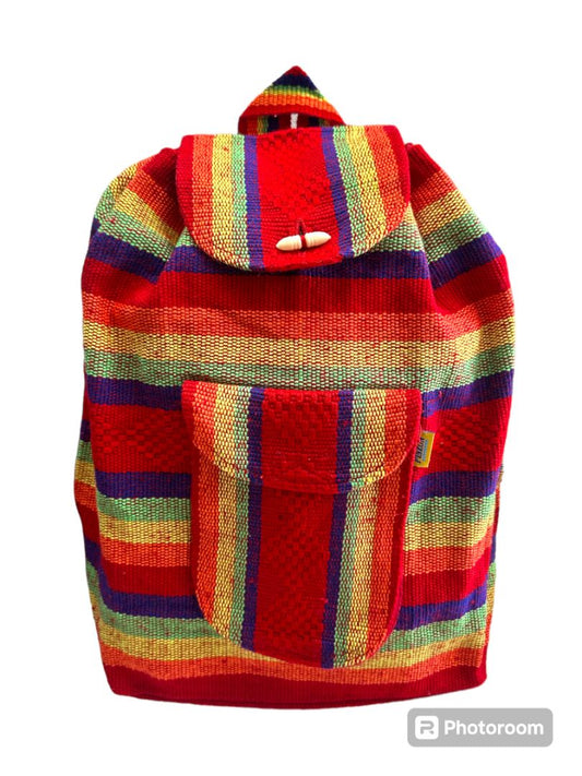 Pinzon Rainbow Backpack Colorful Artisan Backpack from Mexico