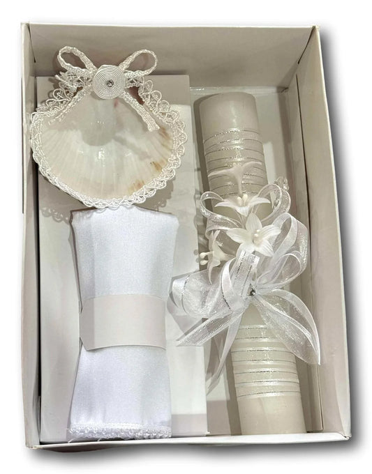 Ornate Devotional Candle Set – Collector’s Box with Crosses Chalices & Catholic Symbols - Ysleta Mission Gift Shop