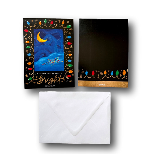Winter Wonderland Merry & Brite El Paso Star on Mountain Flat Holiday Card 5×7