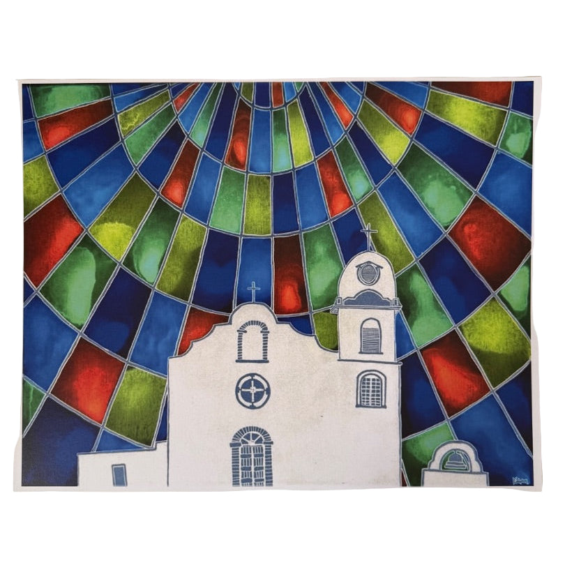 Ysleta Mission Earth Tone Print 11.25×14.5 – Vibrant Print Capturing Mission’s Timeless Charm