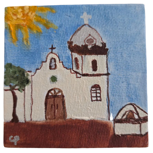Ysleta_Mission_Mini_Oil_Painting_Magnet_El_Paso_Texas_Mission_Art_3-3