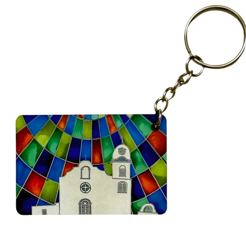 Ysleta Mission Neutral Keychain – Double-Sided El Paso Devotional Art