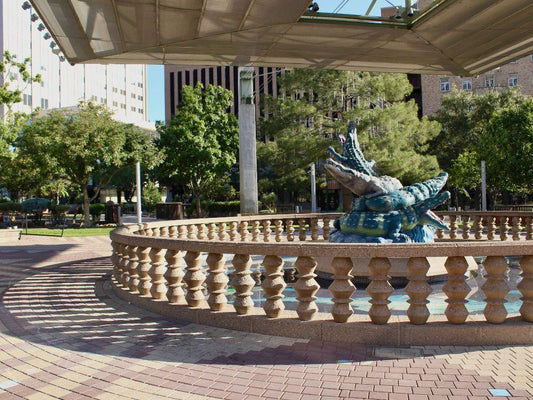 Alligator Fountain Postcard - Original Downtown El Paso Photography (4.25" X 5.5") - Ysleta Mission Gift Shop