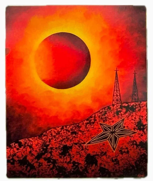“Black Hole Sun” El Paso Vinyl Sticker – Holographic Weatherproof Southwest Art - Ysleta Mission Gift Shop