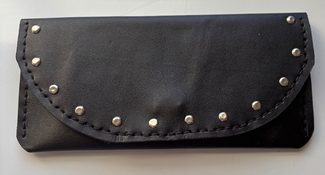 Black Leather Snap Wallet - Ysleta Mission Gift Shop