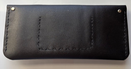Black Leather Snap Wallet - Ysleta Mission Gift Shop