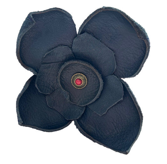 Black Red Flower Hat Clip - Ysleta Mission Gift Shop