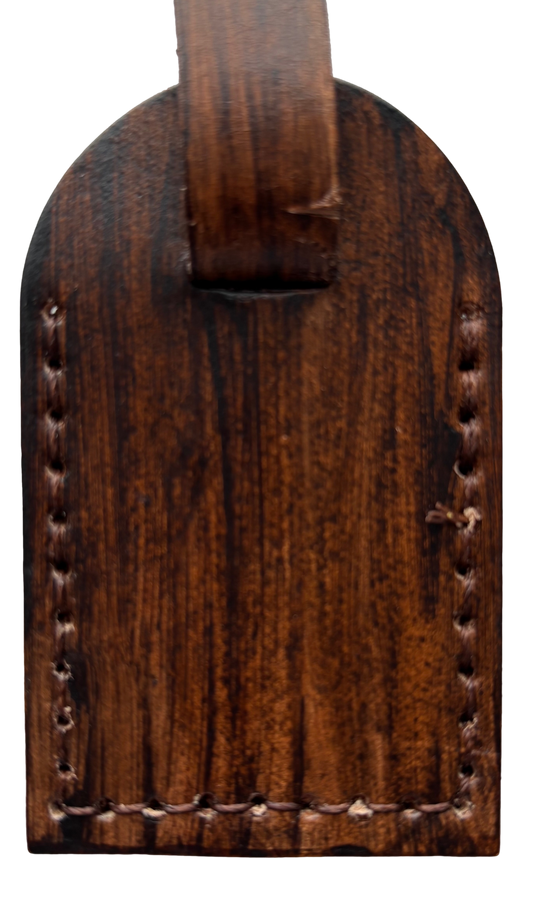 Brown Leather Luggage Tag - Ysleta Mission Gift Shop