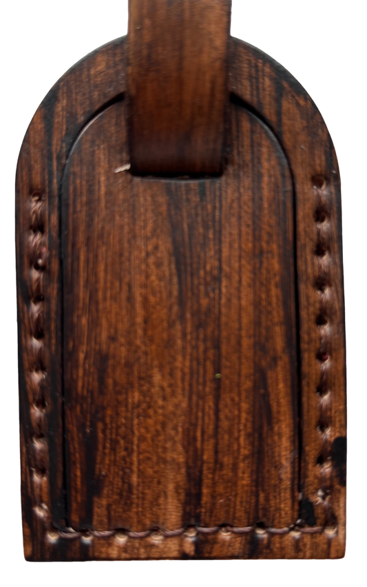 Brown Leather Luggage Tag - Ysleta Mission Gift Shop