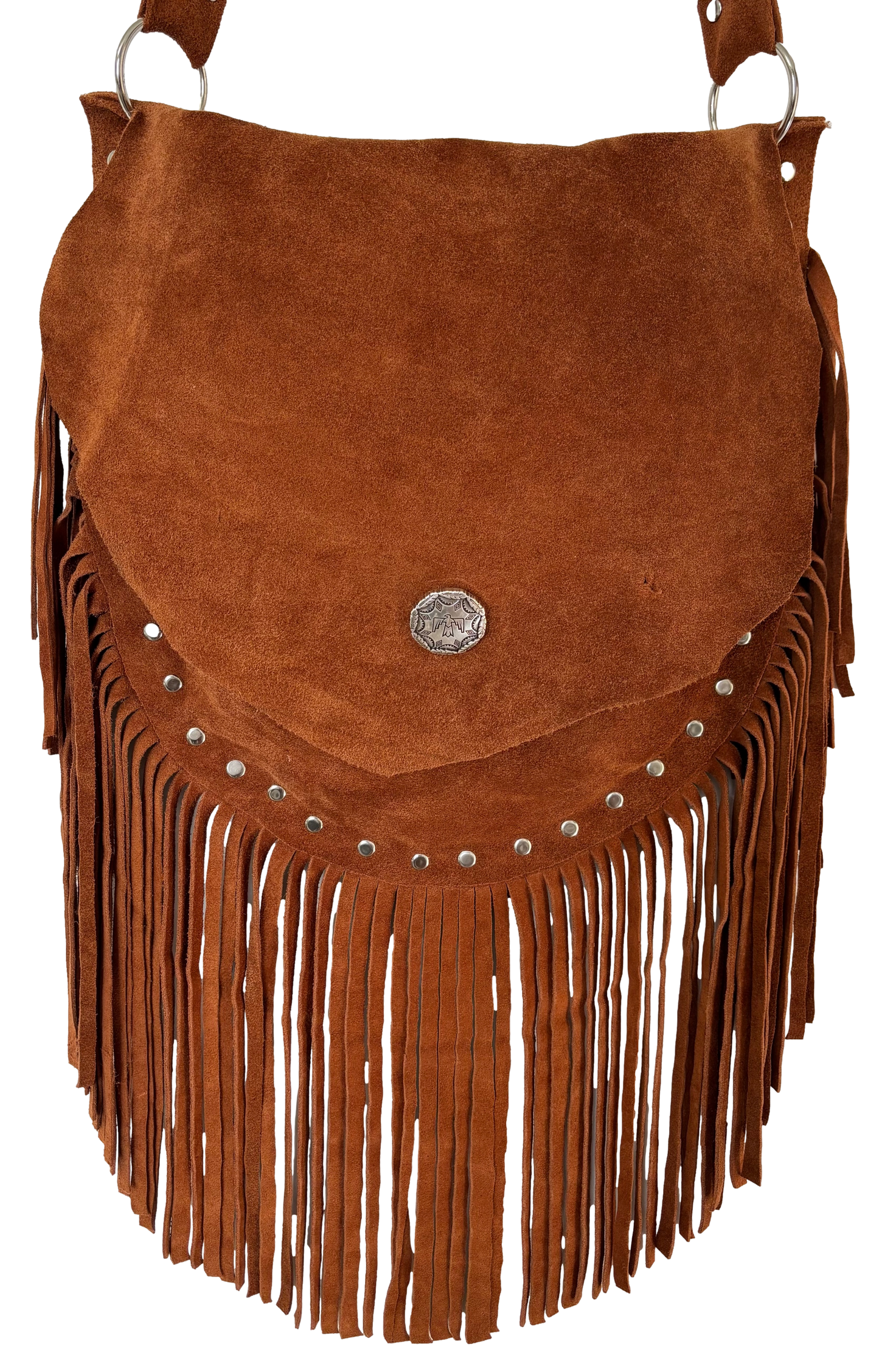 Brown Suede Fringe Bag