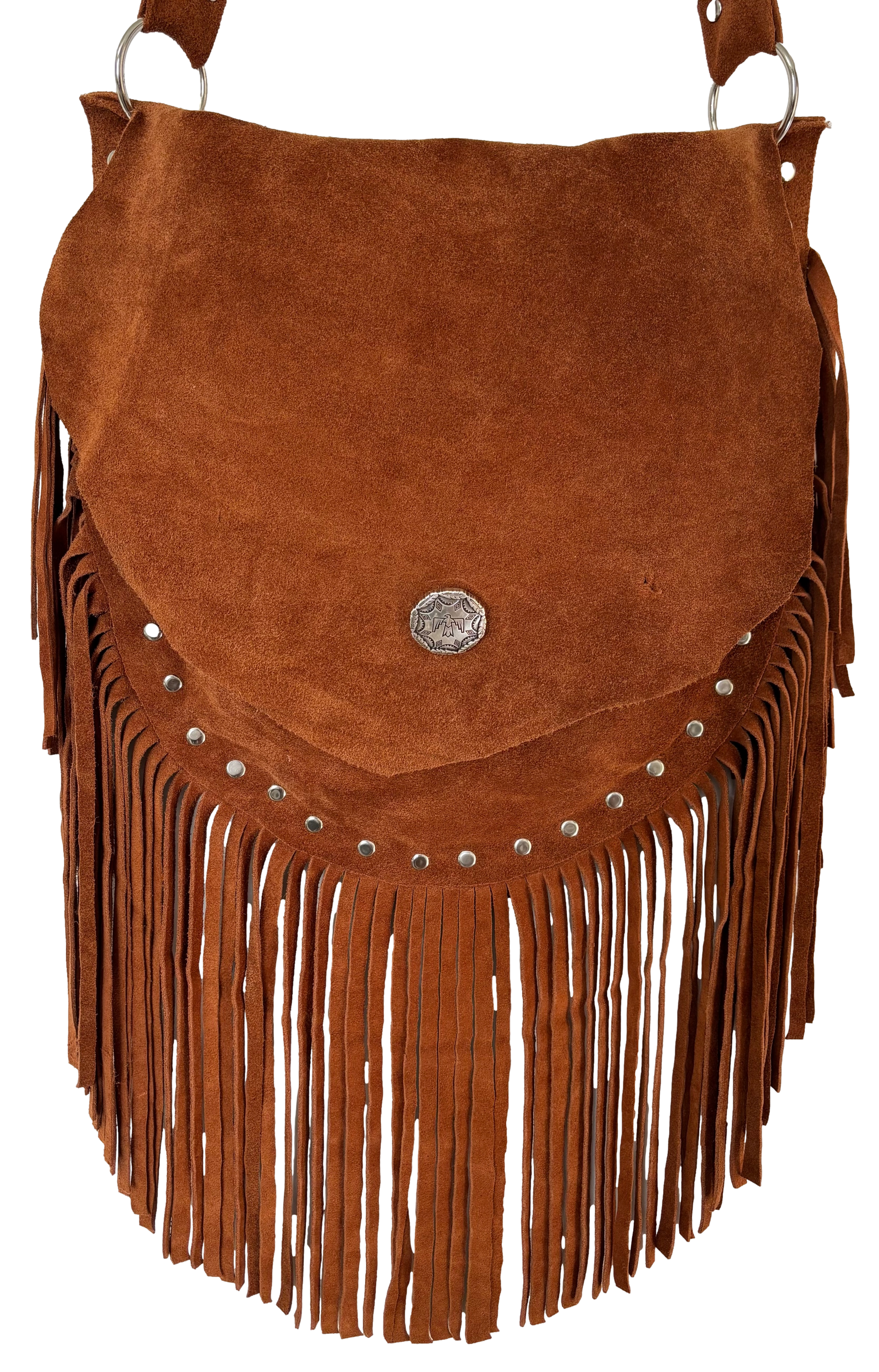 Brown Suede Fringe Bag