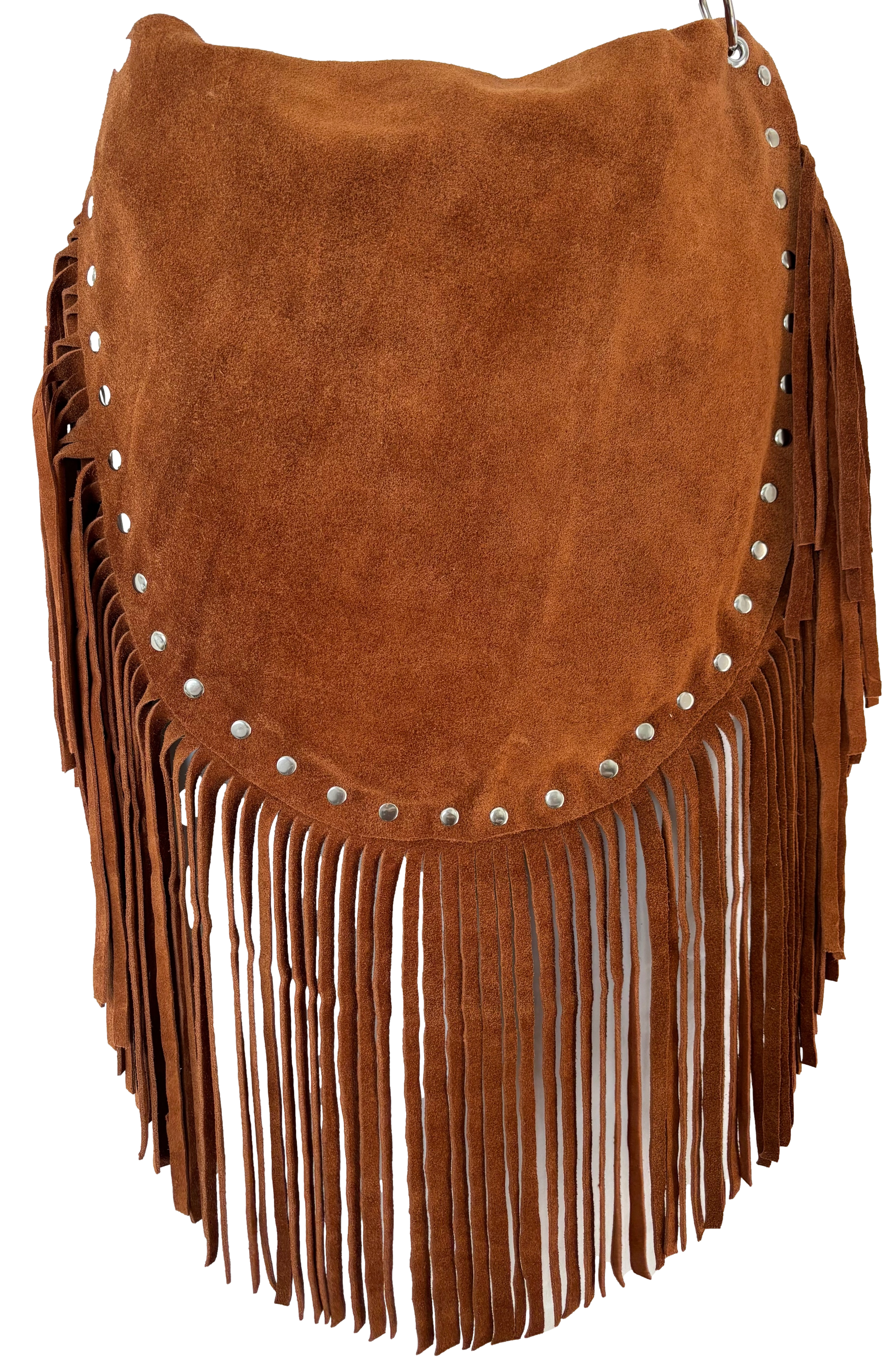 Brown Suede Fringe Bag - Ysleta Mission Gift Shop