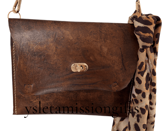 Brown Vegan Flat Crossbody