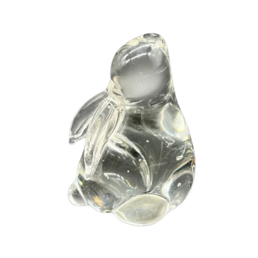 Crystal Clear Glass Rabbit Paperweight Figurine - Ysleta Mission Gift Shop