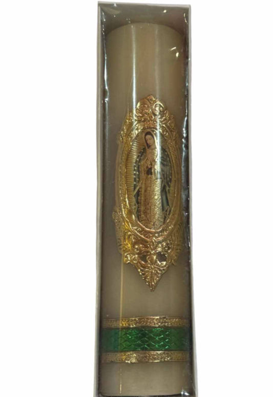 Devotional Handcrafted Patron Saint Candles – Decorative Gold Seal Detail