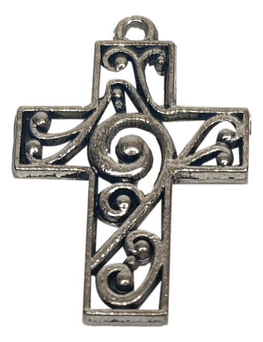 Charm Wall Decor Cross Scrolled Design Alloy Metal