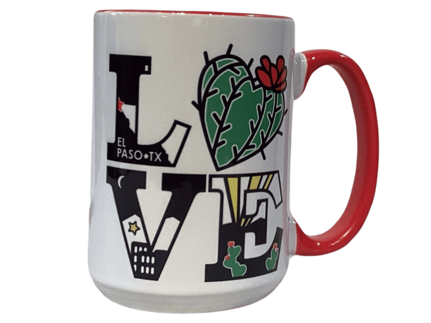 Coffee Mug LOVE Design Filled With El Paso Images