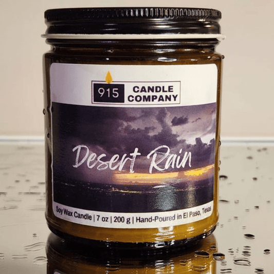 Desert Rain Scented Soy Candle - Hand-Poured, Small Batch, Glass Jar