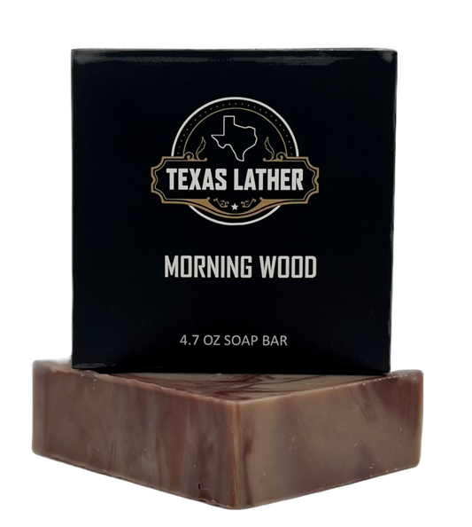 Morning Wood Soap Bar 4.7 oz. 3X3X1 inches Handmade Small Batches