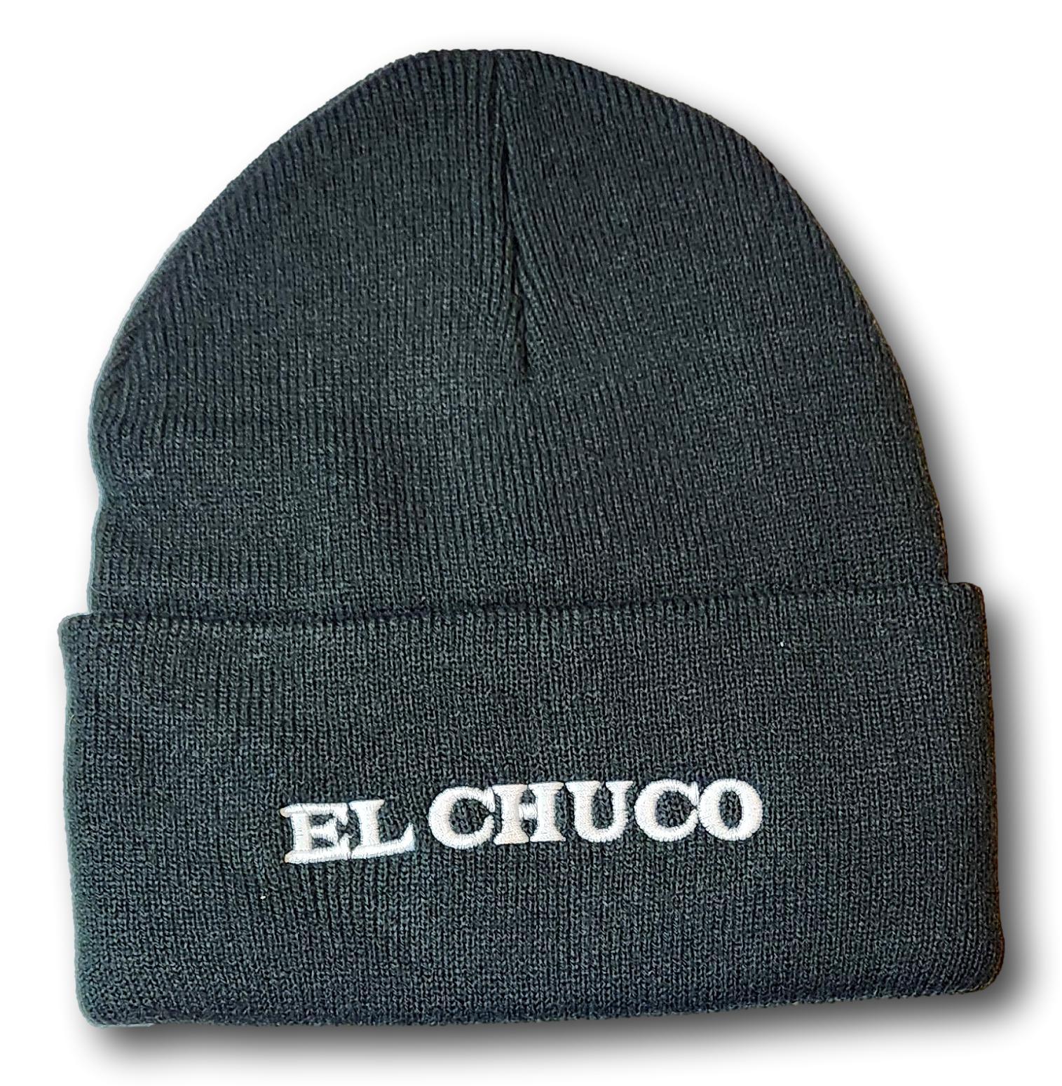 Black El Paso-El Chuco beanie by Miguel Martinez, one-size-fits-all knit hat with city-themed design, casual and warm headwear.