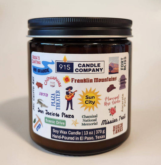 El Paso Souvenir Soy Candle - Hand-Poured, Small Batch, Glass Container