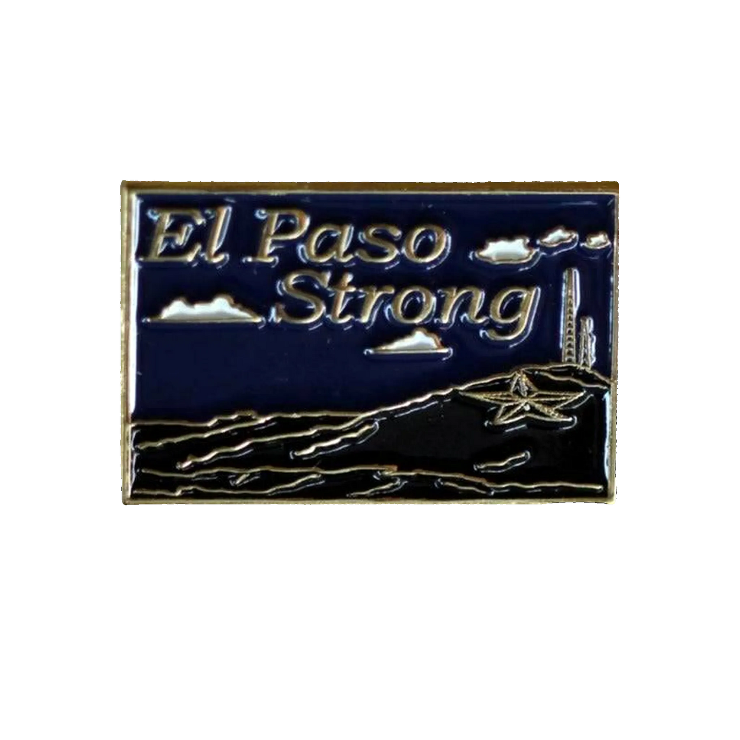 El Paso Strong pin by Miguel Martinez, die-struck soft enamel 1.25-inch souvenir magnet with black background.