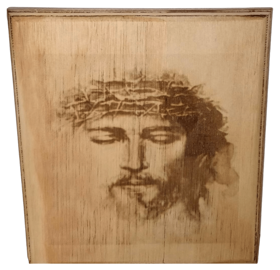 Face of Jesus Plaque - Santo Rostro de Jesús Maple Wood Laser Engraved 11x11