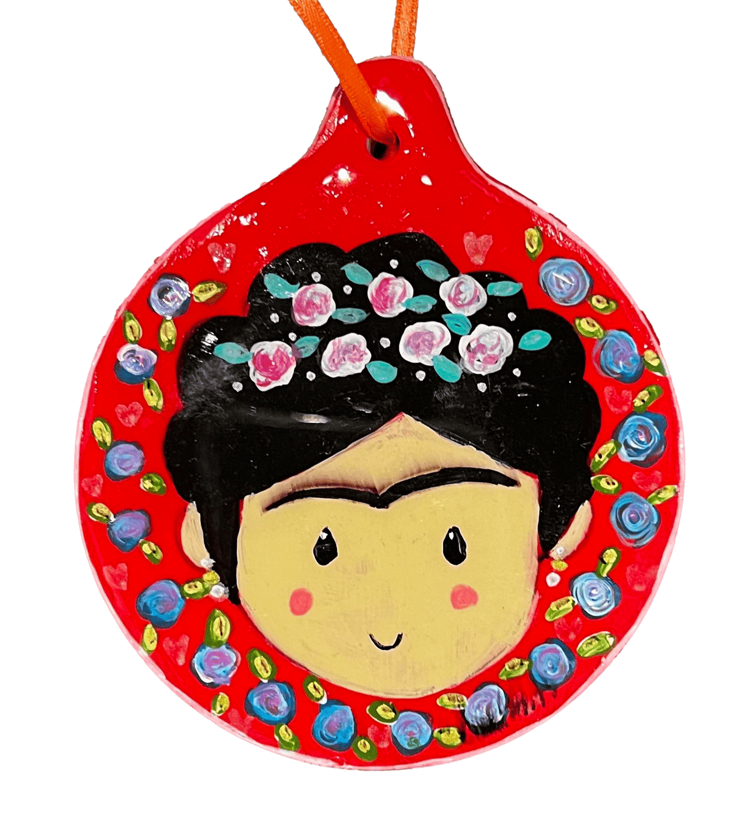 Frida Magnet – 3.5" Round Wood with Colorful Acrylic Handcrafted Design