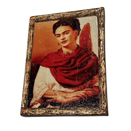 Frida Retablo Wooden Tablet – Art Wall Decor 6x8 inches