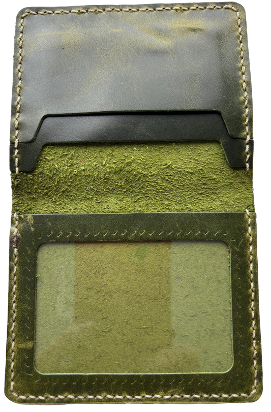Green Leather ID Wallet - Ysleta Mission Gift Shop