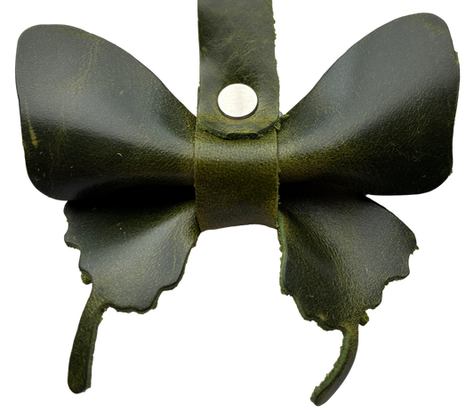 Green Leather Keychain Tassel