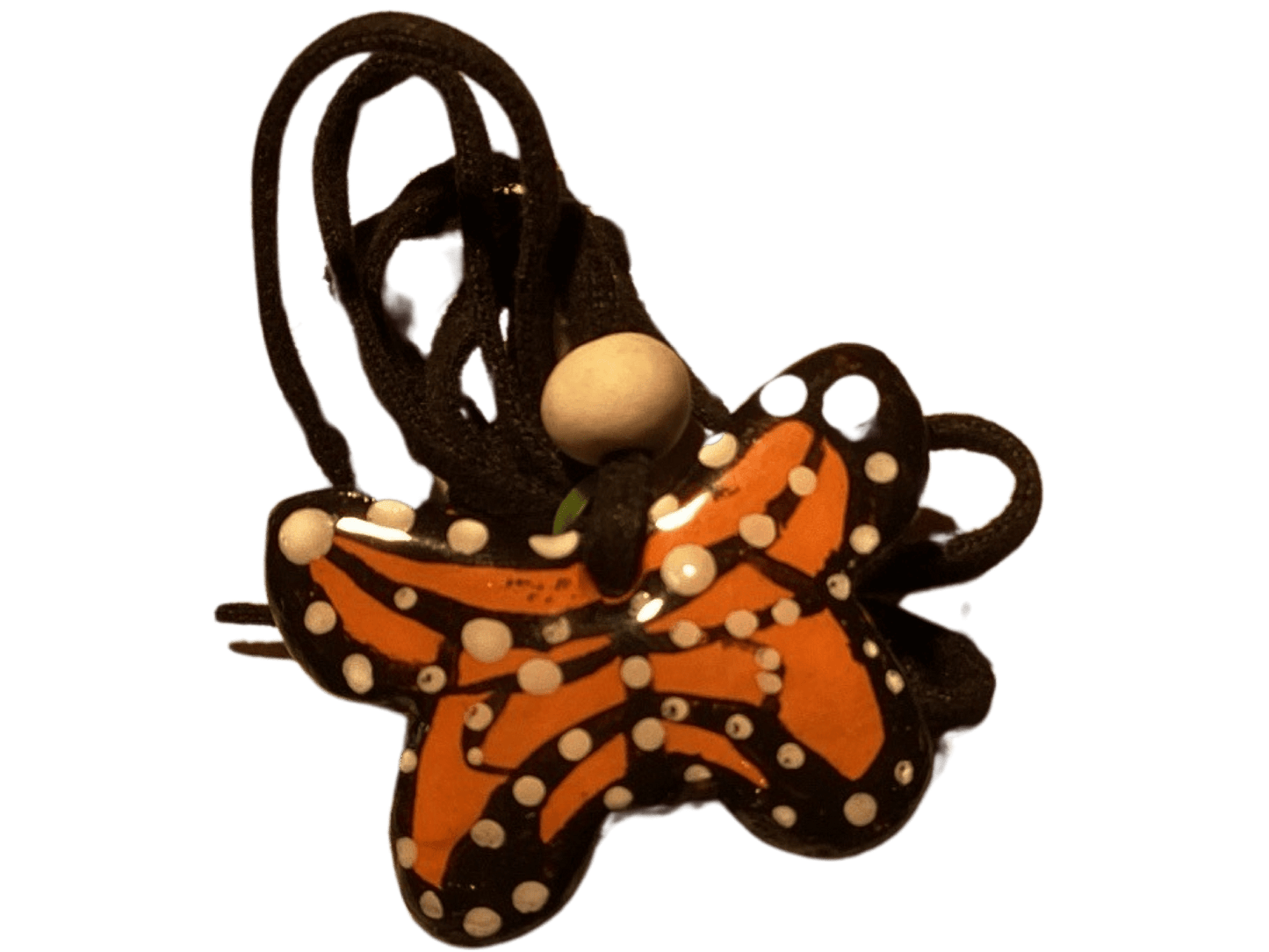 Handcrafted Butterfly Clay Pendant Necklace - Double-Sided, 13 Inches