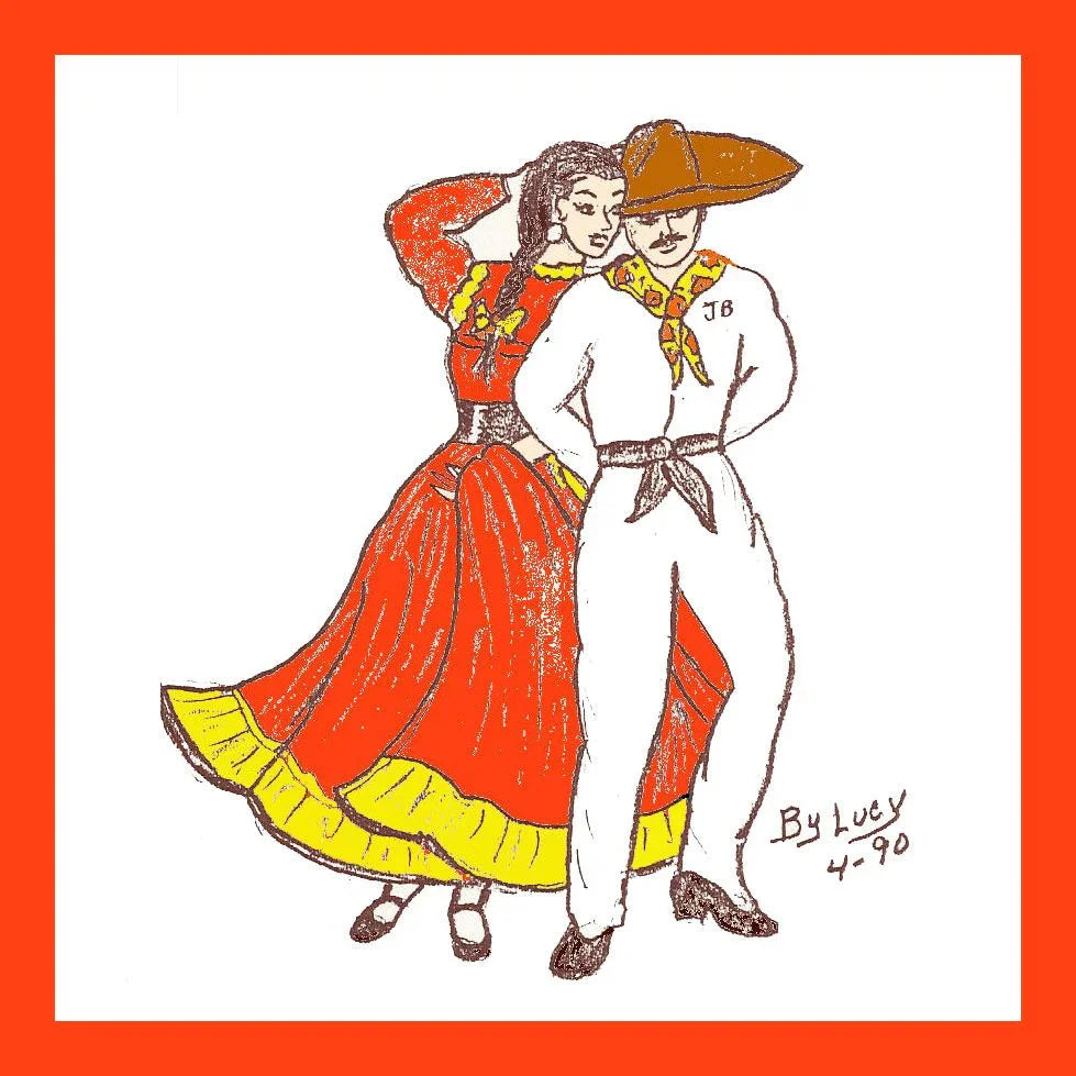 Colorful handcrafted ceramic coaster featuring Mexican Fiesta life design by Miguel Martinez, 4x4 inches, vibrant home decor accessory.