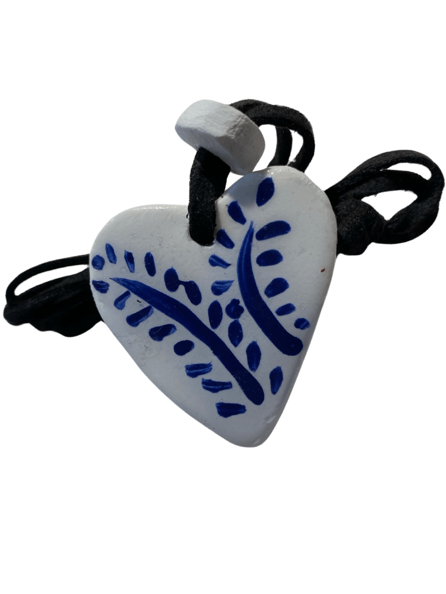 Handcrafted Double-Sided Heart Clay Pendant - 13 Inches