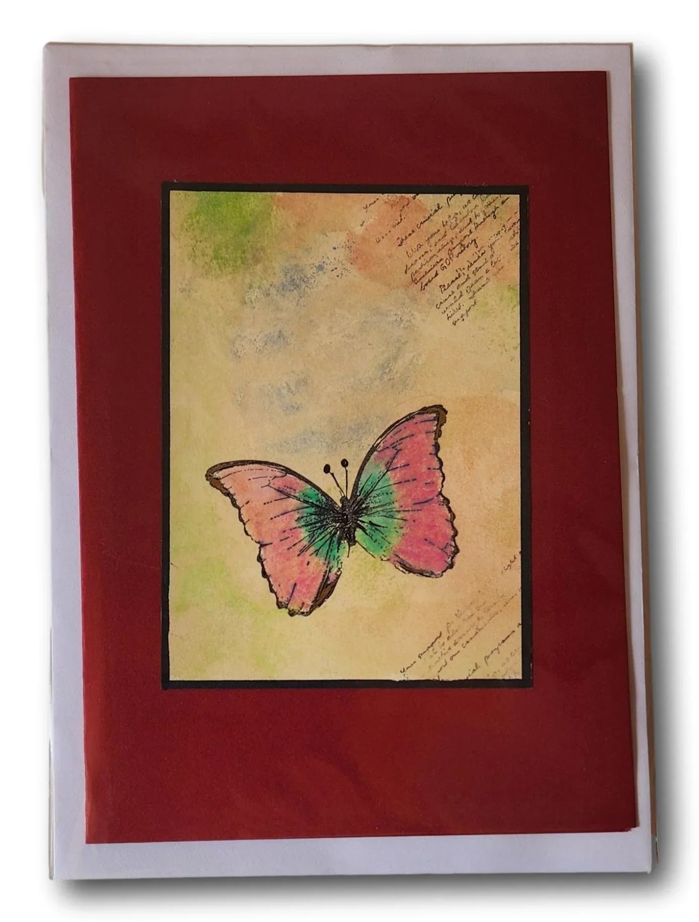 Handcrafted Ysleta Mission Gift Shop note cards with blank inside and Japanese-inspired designs, ideal for personal messages.