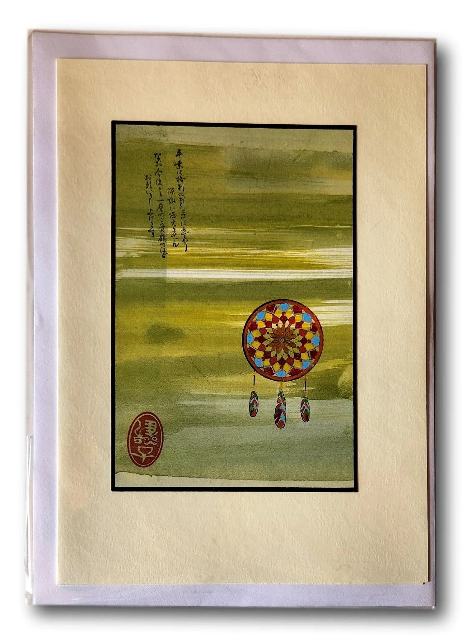 Handcrafted note cards with Japanese-inspired designs, blank inside, from Ysleta Mission Gift Shop, perfect for personalized notes.