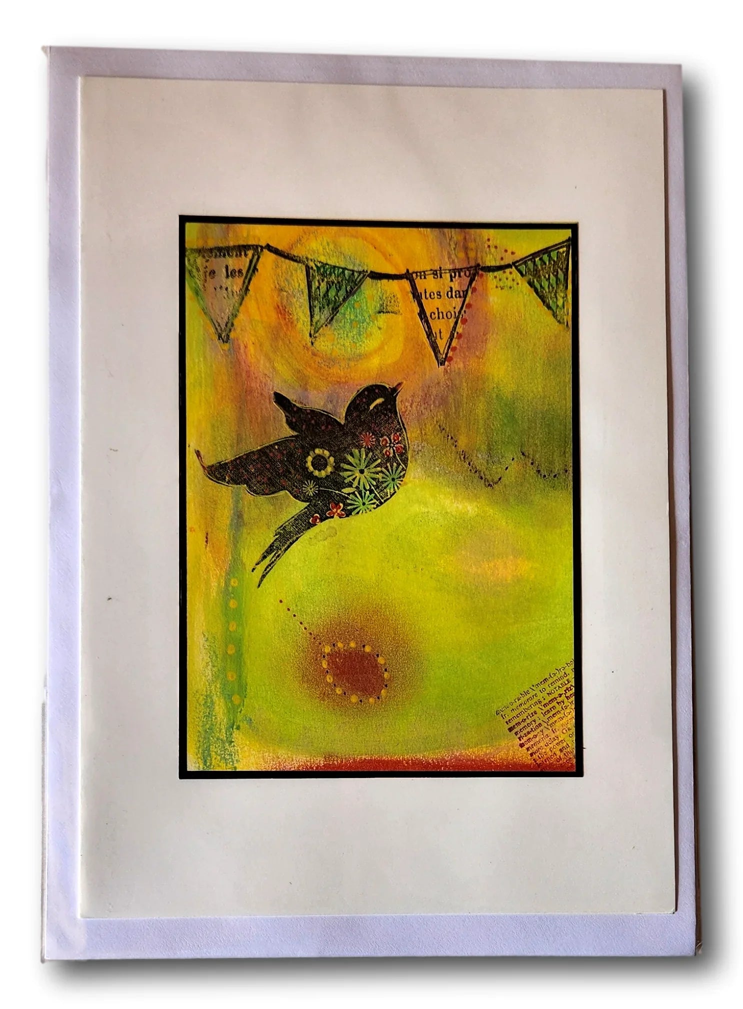 Handcrafted Ysleta Mission Gift Shop note cards with Japanese-inspired designs and blank inside for personalized messages.