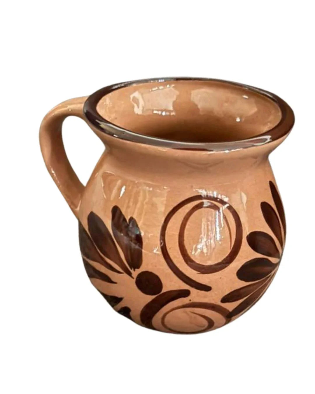 Handcrafted Talavera coffee mug with colorful Mexican folk art pottery design by Michelle Miranda.