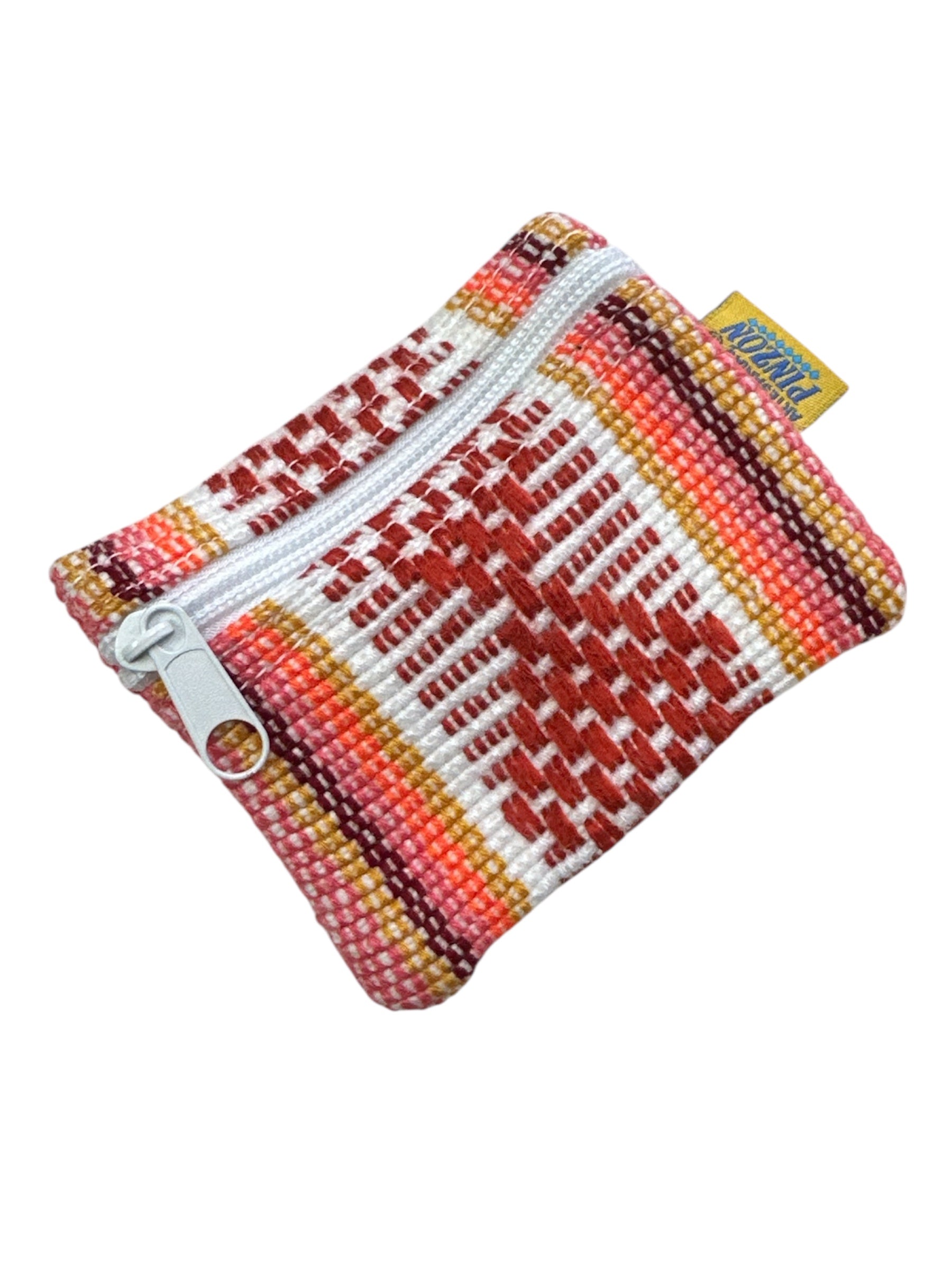 Handmade Pinzon coin purse by Ysleta Mission Gift Shop featuring colorful woven fabric and compact wallet design.