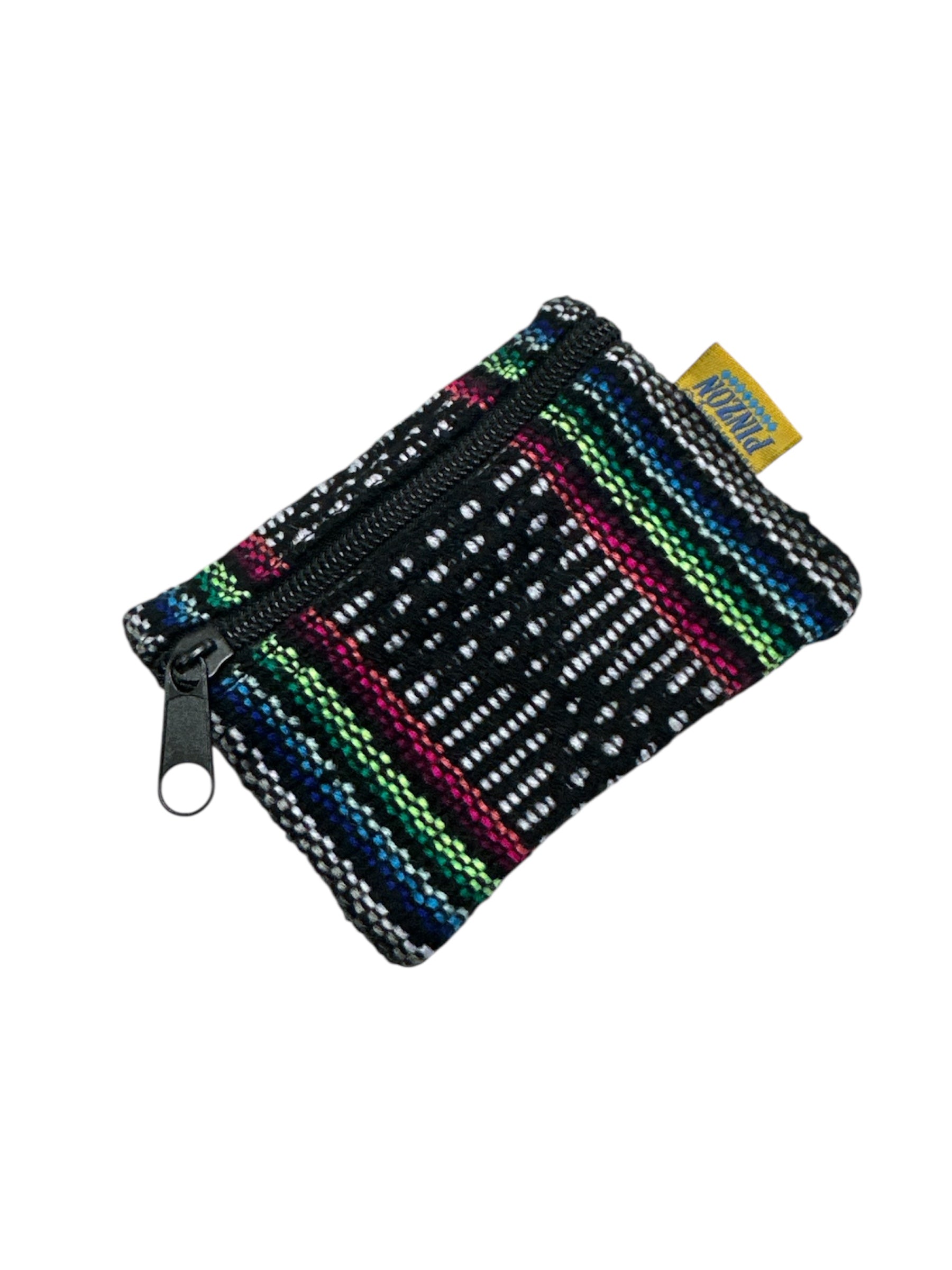 Handmade Pinzon coin purse from Ysleta Mission Gift Shop featuring colorful woven fabric and compact design.