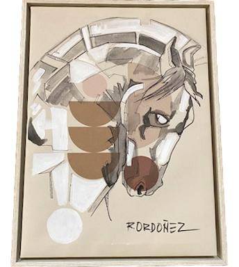 Horse Facing Right Acrylic Painting on Stretched Canvas with Wood Box Frame