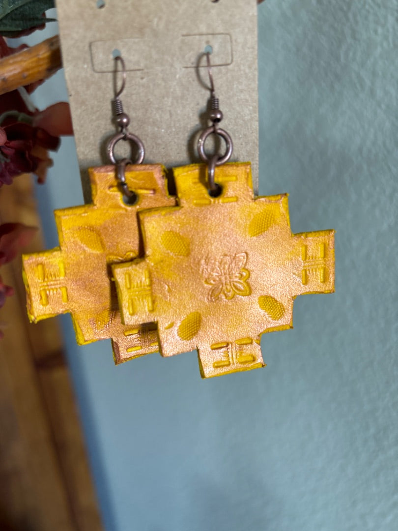 Leather earrings - Ysleta Mission Gift Shop