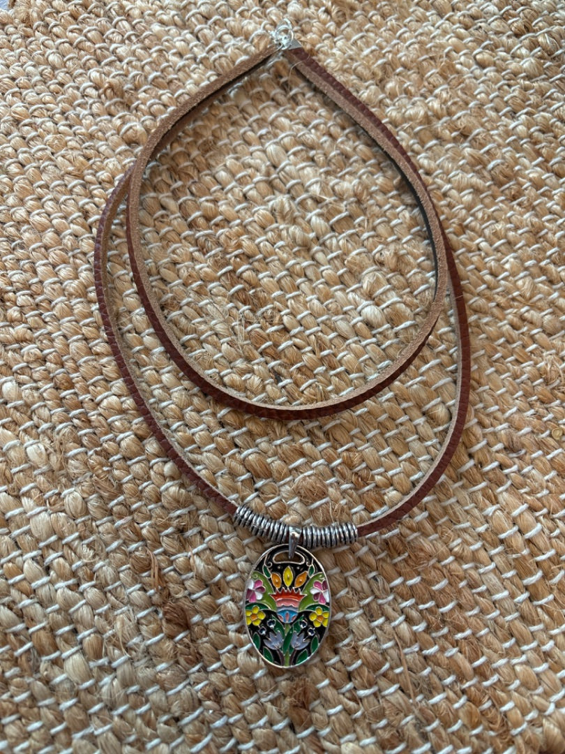 leather necklace - Ysleta Mission Gift Shop