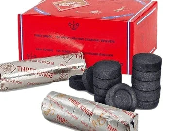 Incense Three Kings charcoal briquets for Catholic and Christian gifts, with quick burn time, from Ysleta Mission Gift Shop.