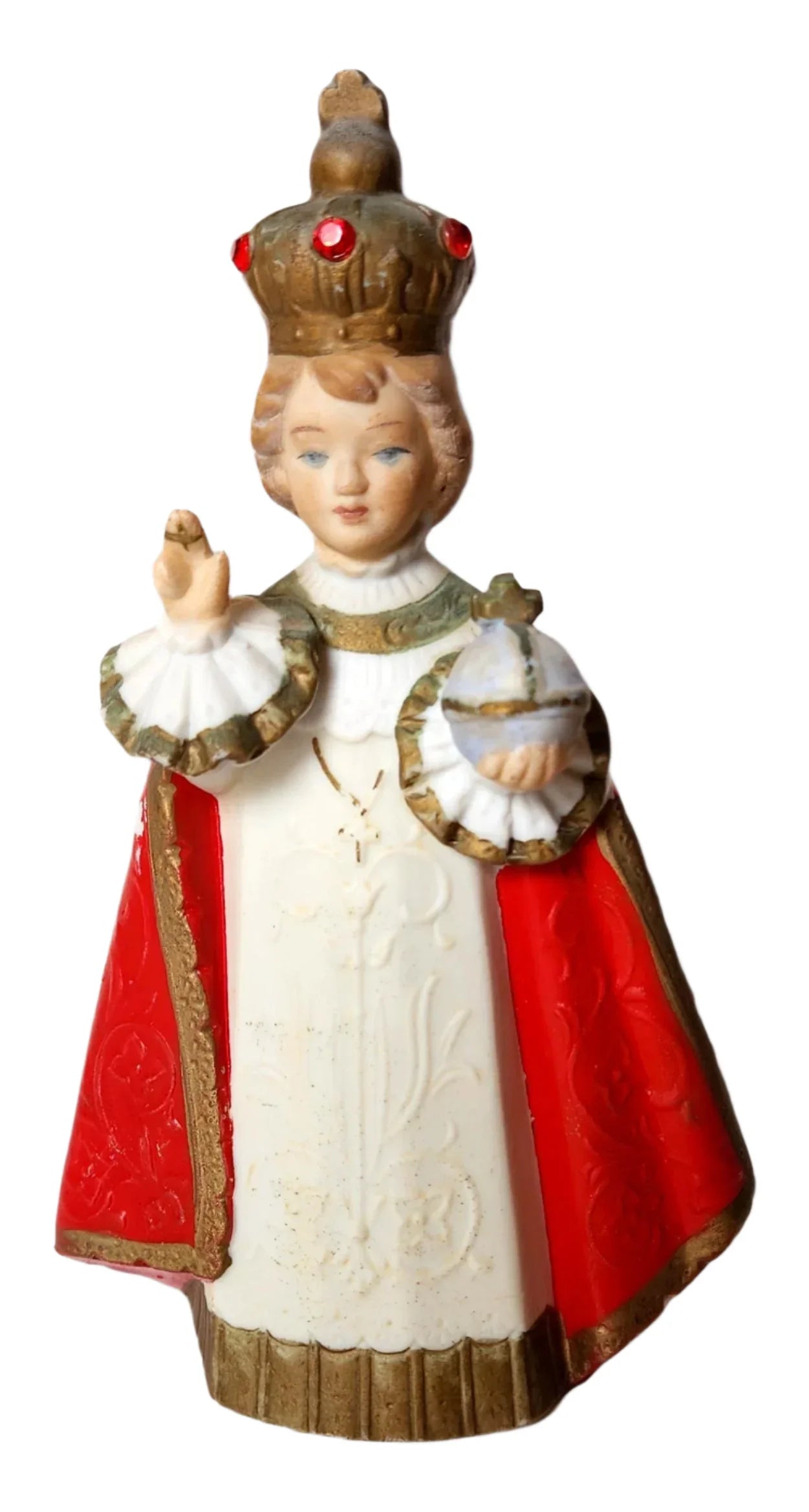 Infant Jesus of Prague Porcelain Statue – Red Robe, 6" x 3.5" - Ysleta Mission Gift Shop