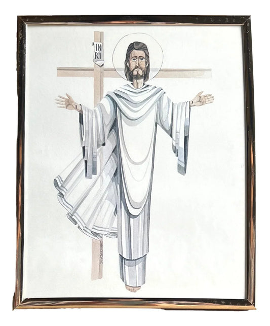 Limited edition John Holladay Risen Christ print from Ysleta Mission Gift Shop, featuring a detailed religious artwork for home decor.