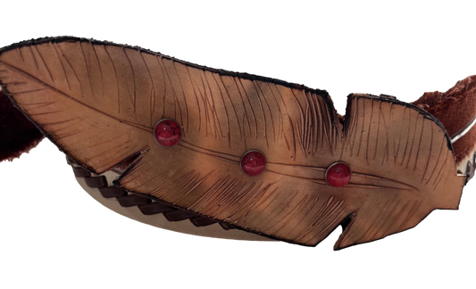 Leather Feather Hat Clip